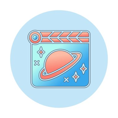 Space Film icon vector illustration