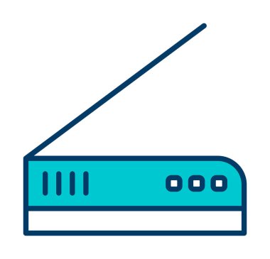 Tarayıcı ekipmanı tasarım simgesi illüstrasyonu 