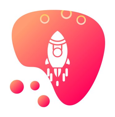 Roket simgesi basit tasarım. vektör illüstrasyonu