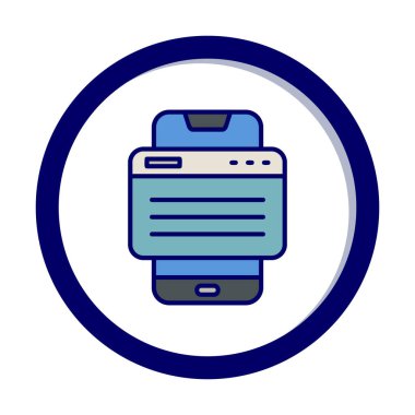 Basit Akıllı Telefon Tarayıcı simgesi, vektör illüstrasyonu