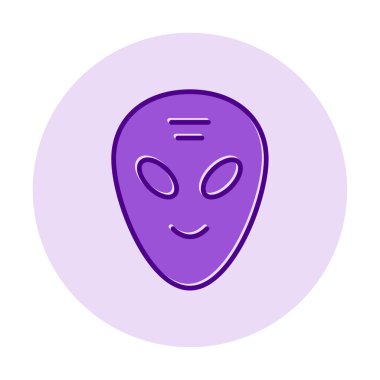 alien face icon. cartoon illustration of alien face vector icon for web
