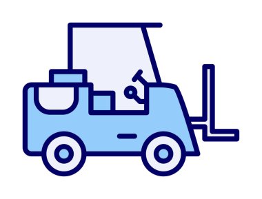 Forklift ikon vektörü. İnce çizgi işareti. izole edilmiş sınır sembolü çizimi