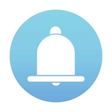 Basit Bildirim Zili simgesi, vektör illüstrasyonu