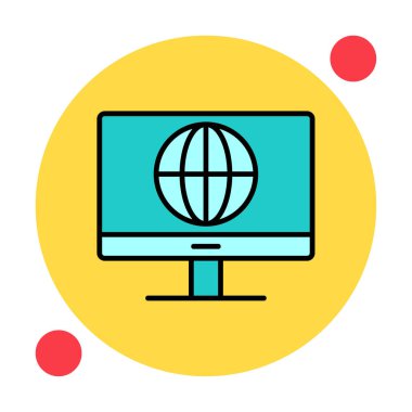 İnternet simgesi vektör illüstrasyonu