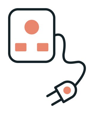 Fiş ve Soket, web simgesi basit tasarım 