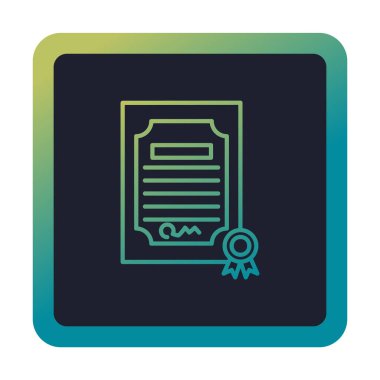 düz sertifika vektör illüstrasyonu