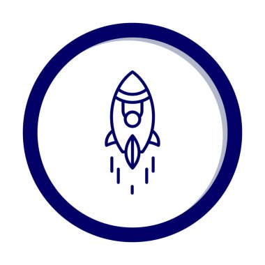 Roket simgesi basit tasarım. vektör illüstrasyonu