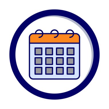 Takvim düzlüğü simgesi, vektör illüstrasyonu 