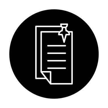 Basit not defteri arayüzü simgesi, vektör illüstrasyonu