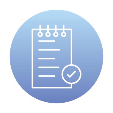 Basit not defteri arayüzü simgesi, vektör illüstrasyonu