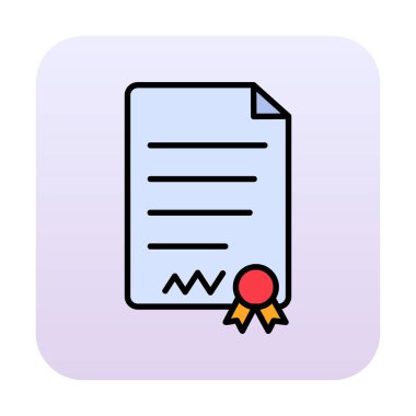 Beyaz arkaplanda diploma vektör illüstrasyonu