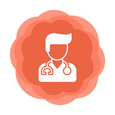 Erkek doktor simgesi, vektör illüstrasyon tasarımı