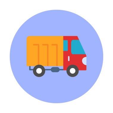 Kamyon ikonu vektörü. İnce çizgi işareti. izole edilmiş sınır sembolü çizimi