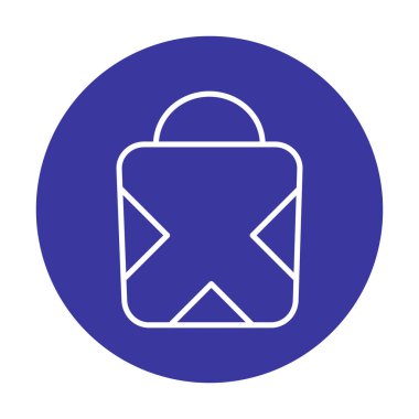 Alışveriş poşeti simgesi, vektör illüstrasyonu basit tasarım