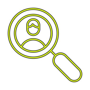 Arama insanları konsepti, büyütme cam ikon çizimi