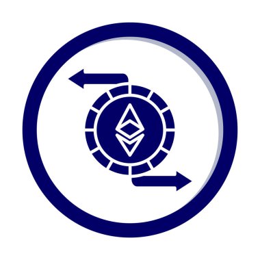 Ethereum Exchange web simgesi, vektör illüstrasyonu. ethereum işareti, kripto para birimi resmi