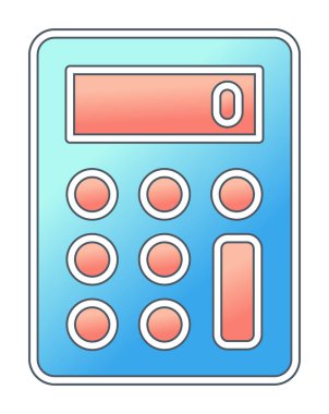 Hesap makinesi simgesi, beyaz arkaplanda renkli illüstrasyon