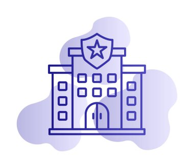 Polis karakolu simgesi, vektör illüstrasyonu basit tasarım