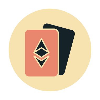 ethereum kartları simgesi, vektör illüstrasyonu