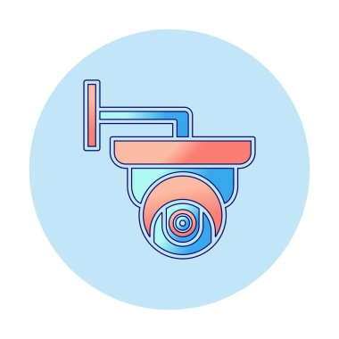 Basit bir CCTV kamera simgesi, vektör illüstrasyonu