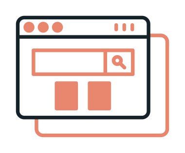 tarayıcı web sayfası simgesi, vektör illüstrasyonu