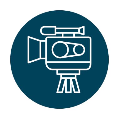 Video kamera. Web simgesi basit illüstrasyon 