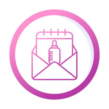 Davet kartı web simgesi, vektör illüstrasyonu