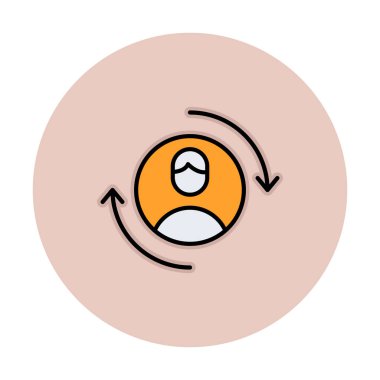 Ziyaretçi web simgesi, vektör illüstrasyonu geri getiriliyor