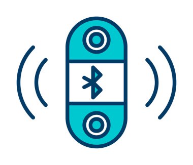 Bluetooth hoparlör simgesi, vektör illüstrasyonu basit tasarım