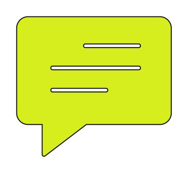 Basit sohbet simgesi, konuşma balonu, vektör illüstrasyonu