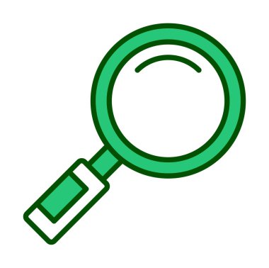 Büyüteç simgesi düz stil. Loupe renk simgesini ara. Vektör illüstrasyonu 