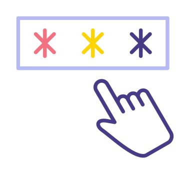 Parola web simgesi, vektör çizim