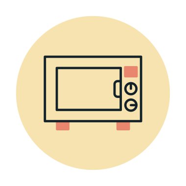 mikrodalga simgesi, vektör illüstrasyonu basit tasarım