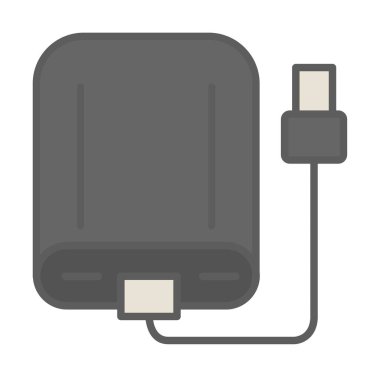 harici sabit disk simgesi, vektör illüstrasyonu basit tasarım