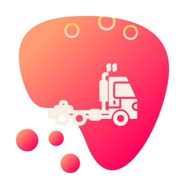 Kamyon ikonu vektörü. İnce çizgi işareti. izole edilmiş sınır sembolü çizimi