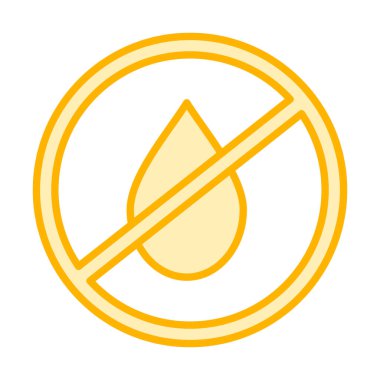 Basit Su Yok veya Sıvı Simge Yok, vektör illüstrasyonu