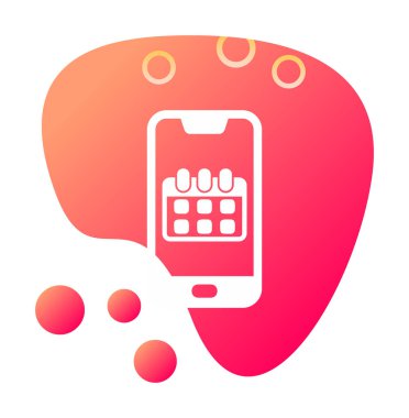 Beyaz arkaplanda Akıllı Telefon Takvim vektör çizelgesi