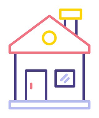 Ev. Web simgesi basit illüstrasyon