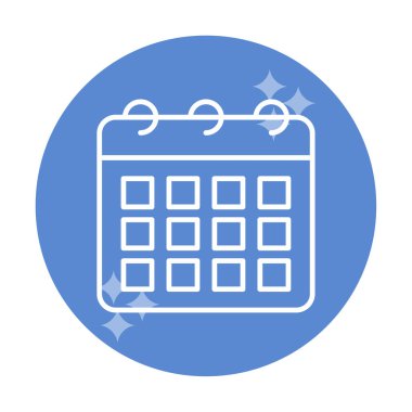 Takvim düzlüğü simgesi, vektör illüstrasyonu 