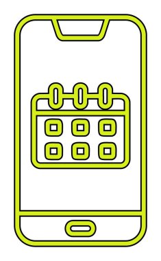 Beyaz arkaplanda Akıllı Telefon Takvim vektör çizelgesi