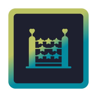 abaküs düz simgesi, vektör illüstrasyonu