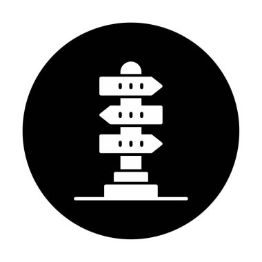 Beyaz arkaplanda yön vektörü illüstrasyonu