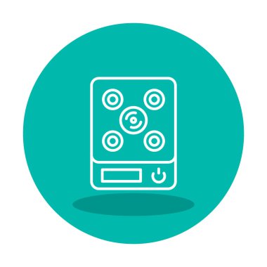 İndüksiyon Soba simgesi vektör illüstrasyonu