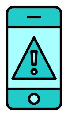 Mobil Uyarı simgesi vektör illüstrasyonu