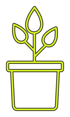pot simge vektör çizim bitki