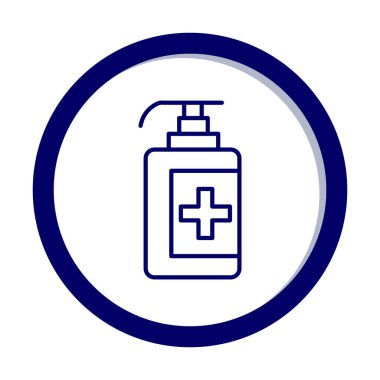 Bir dezenfektan şişesinin basit bir çizimi