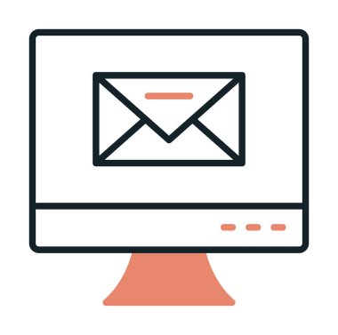 Basit e- posta simgesi, vektör illüstrasyonu