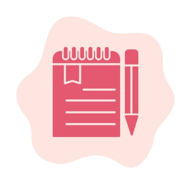 not defteri simgesi soyut arkaplan vektöründe izole edildi