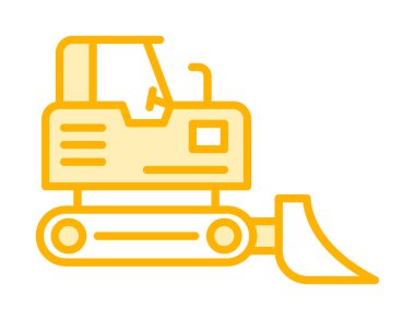 Buldozer simgesi vektör logosu illüstrasyonu