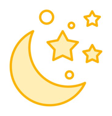 Ay ve yıldızlar. Web simgesi basit illüstrasyon 